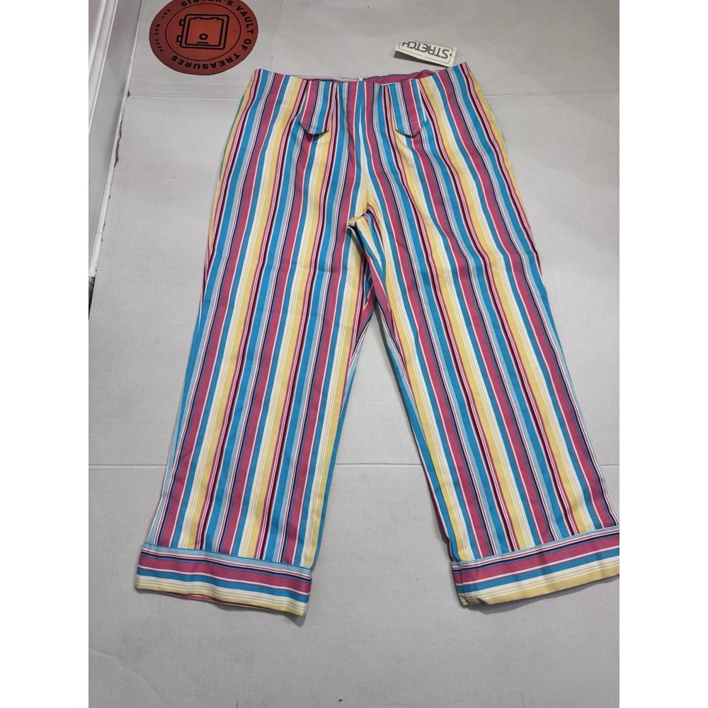 Park Avenue Women's Vintage Size‎ 11 Palmetto's Striped PantsMulticolor  Rainbow